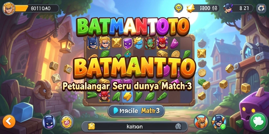 Screenshot gameplay BATMANTOTO menampilkan aksi seru dalam Match-3.