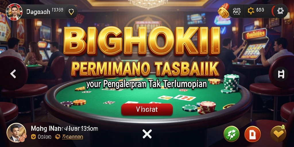 Screenshot gameplay BIGHOKI yang menunjukkan keseruan dan fitur kasino.