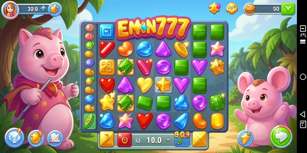 Gameplay seru EMON777 dalam aksi Match-3.