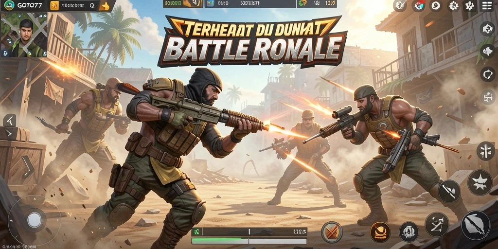 Tampilan dinamis dalam permainan GOTO77 Battle Royale yang seru.