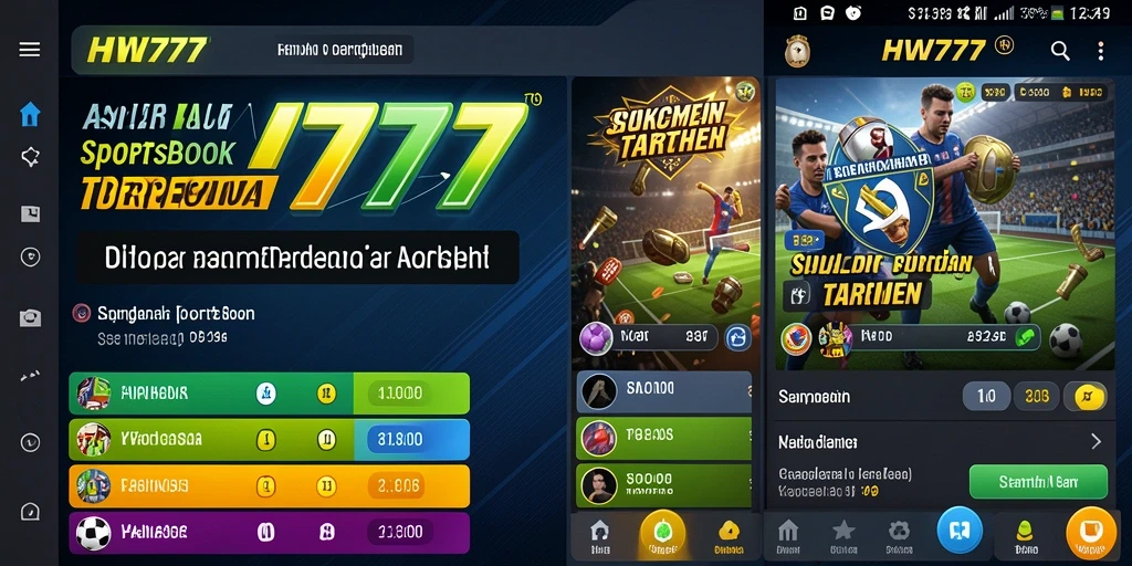 Tangkapan layar menunjukkan antarmuka HW777 saat bertaruh pada pertandingan olahraga.