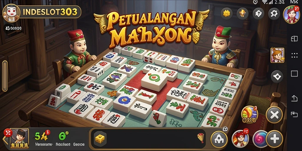 Screenshot INDESLOT303 menampilkan aksi seru permainan Mahjong.