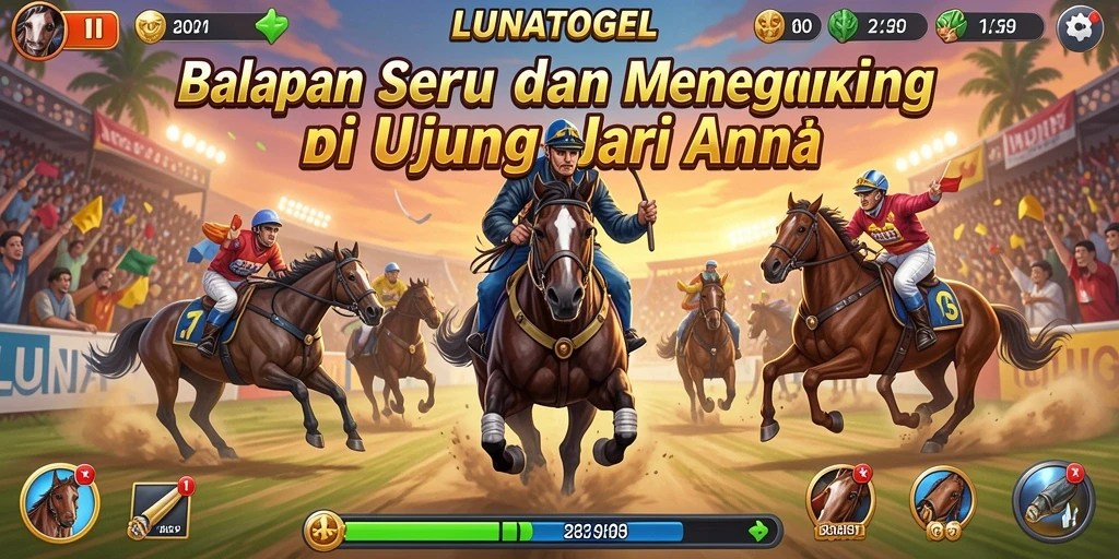 Gameplay balapan LUNATOGEL yang mendebarkan dan seru
