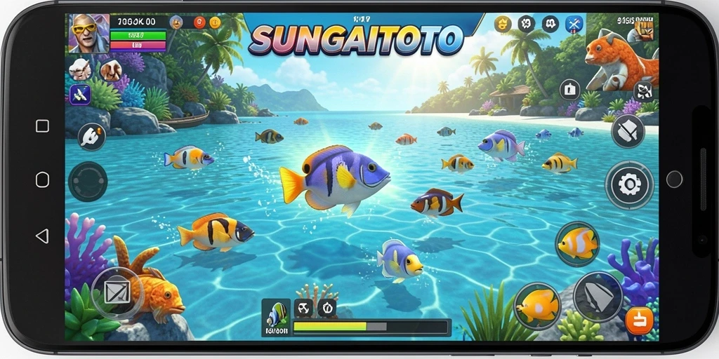 Tampilan gameplay <strong>SUNGAITOTO</strong> dengan serunya menembak ikan.