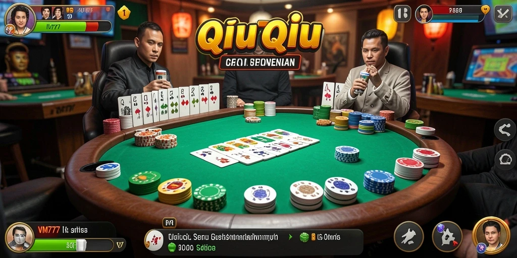 Tampilan gameplay QiuQiu yang menarik dan dinamis.